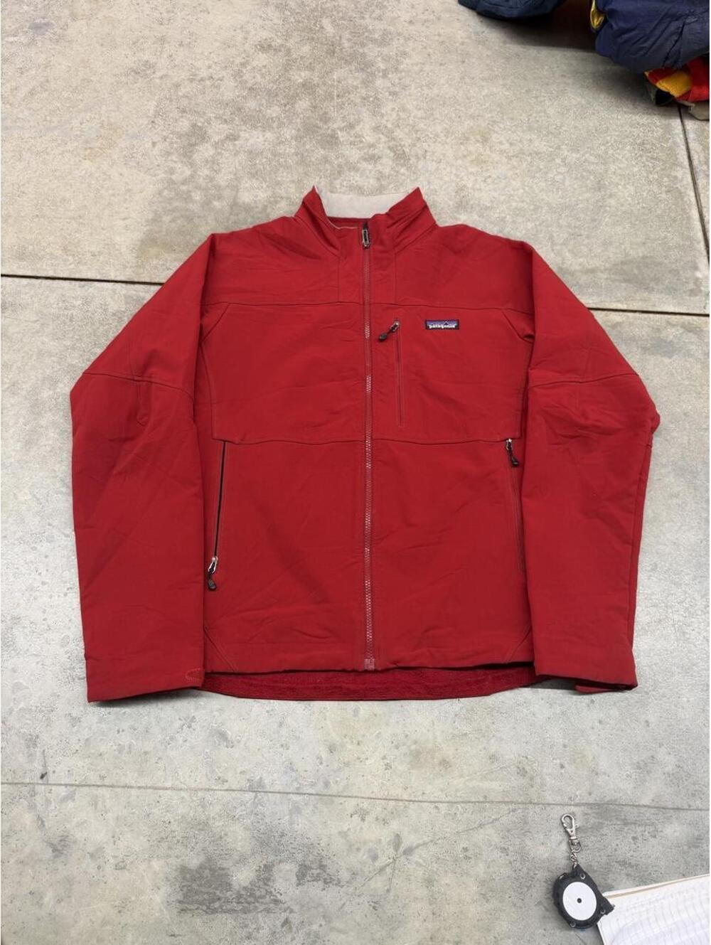vintage patagonia guide softshell red zip up bomber jacket size medium